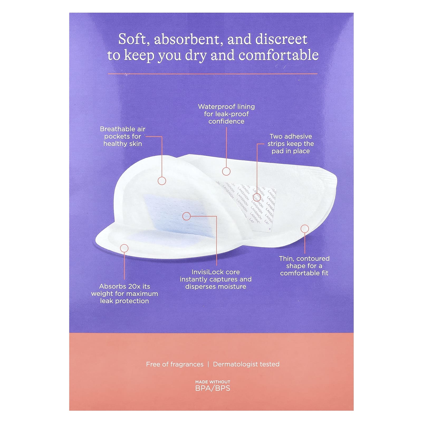 Lansinoh, Подушечки для кормления Stay Dry, 60 шт.