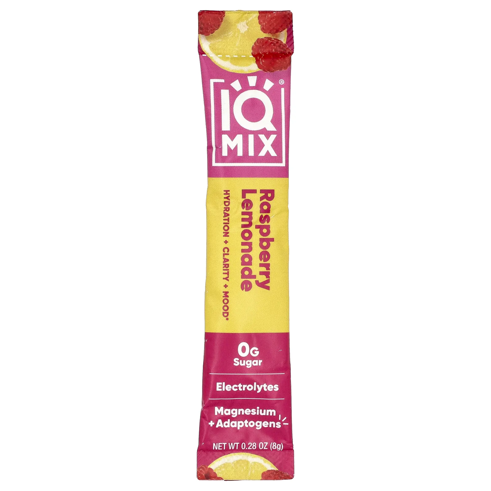 IQBAR, IQMIX®, смесь для увлажнения, чистоты и настроения, со вкусом малинового лимонада, 20 стиков по 8 г (0,28 унции)