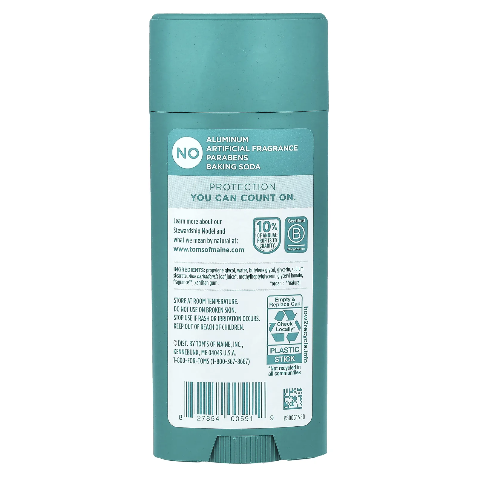 Tom's of Maine, дезодорант без алюминия, розовая ваниль, 92 г (3,25 унции)