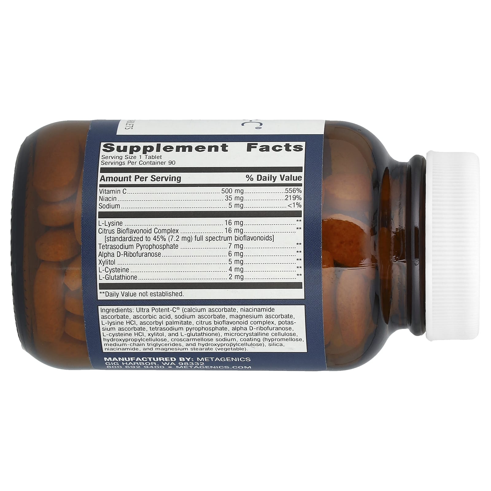 Metagenics, Ultra Potent-C® 500, 90 таблеток