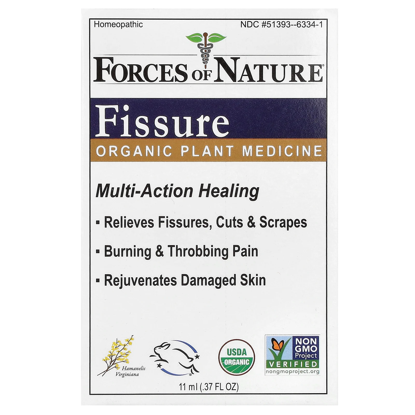 Forces of Nature, Fissure, органическое растительное средство, 11 мл (0,37 унции)