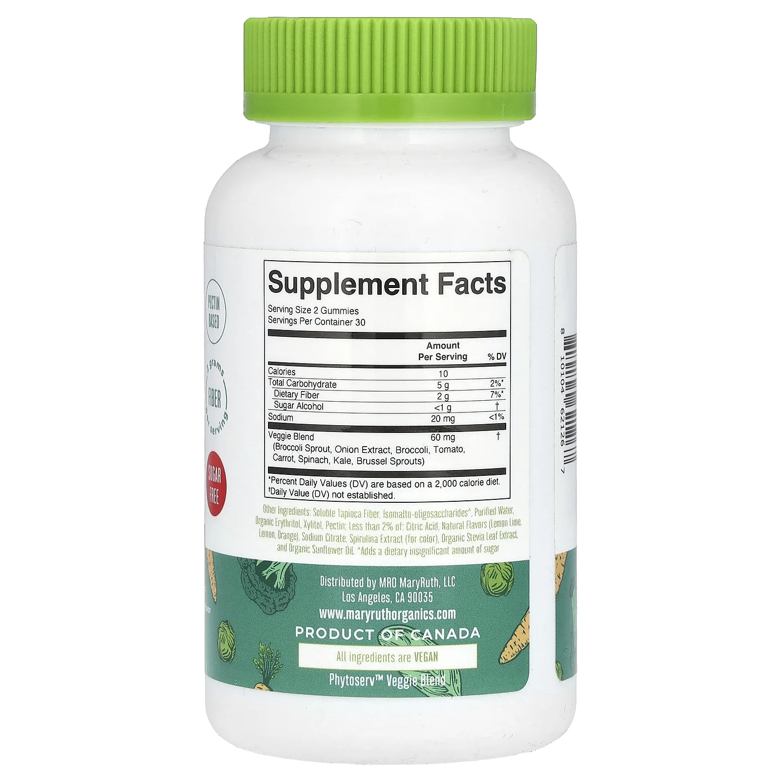 MaryRuth's, жевательные таблетки с суперзеленью, без сахара, лимон, лайм и апельсин, 60 жевательных таблеток