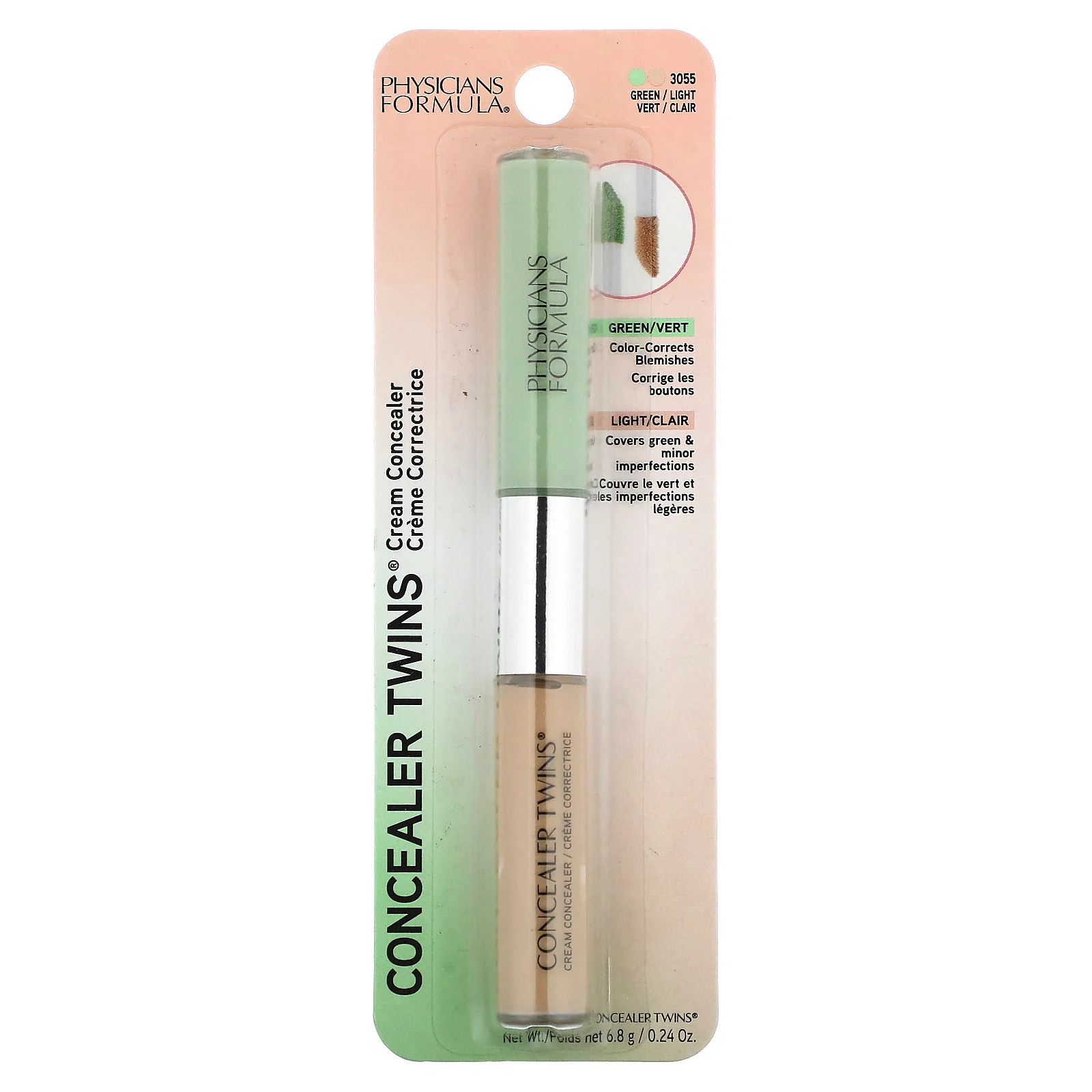 Physicians Formula, Concealer Twins Cream, консилер, зеленый/светлый, 6,8 г (0,24 унции)