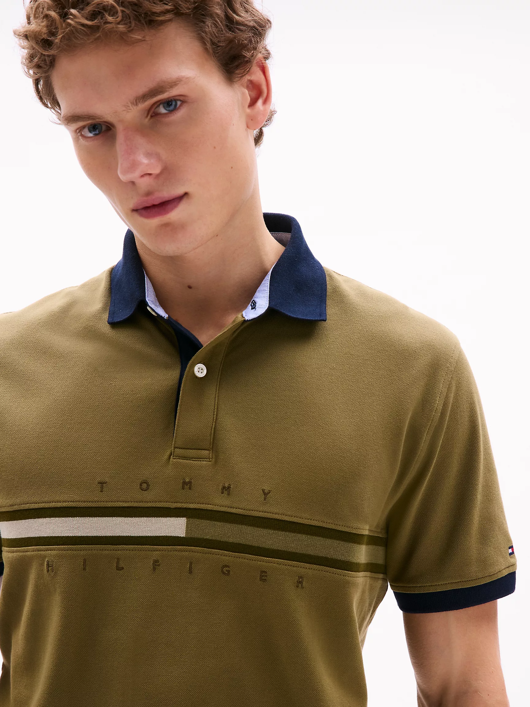 Мужское поло Tommy Hilfiger, Полосатое поло стандартного кроя в тон Tommy