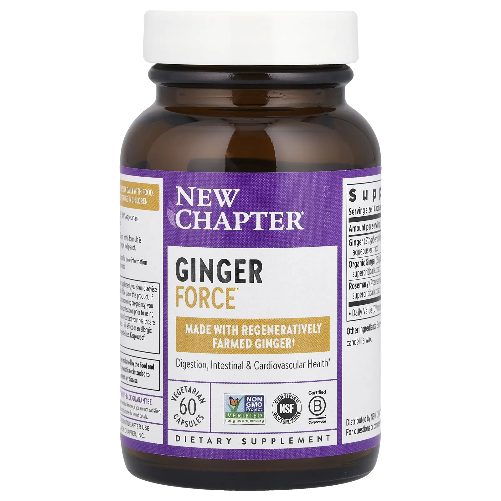 New Chapter, Ginger Force, 60 вегетарианских капсул