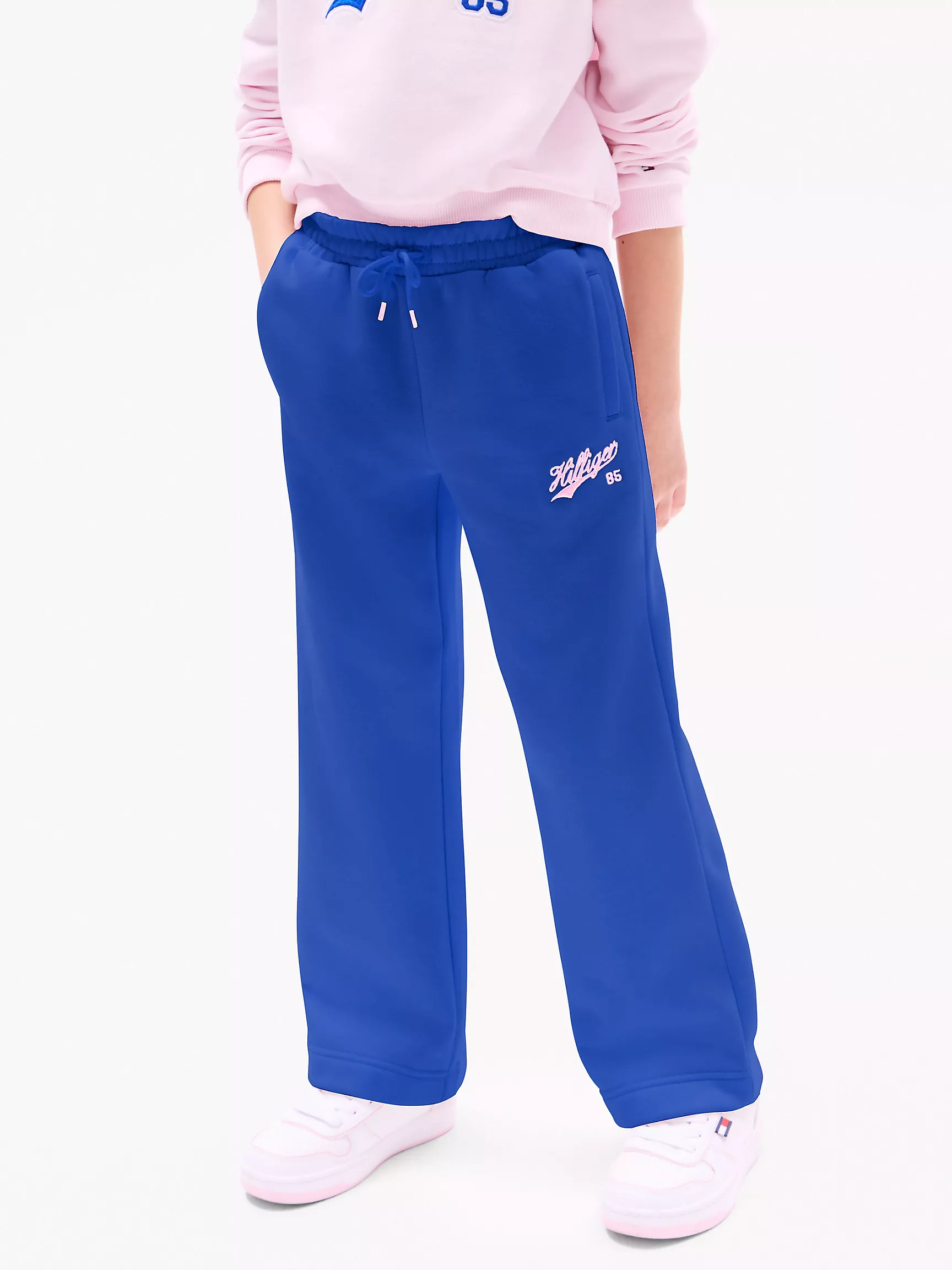 Брюки для девочек Tommy Hilfiger, Детские спортивные штаны с широкими штанинами и логотипом Script
