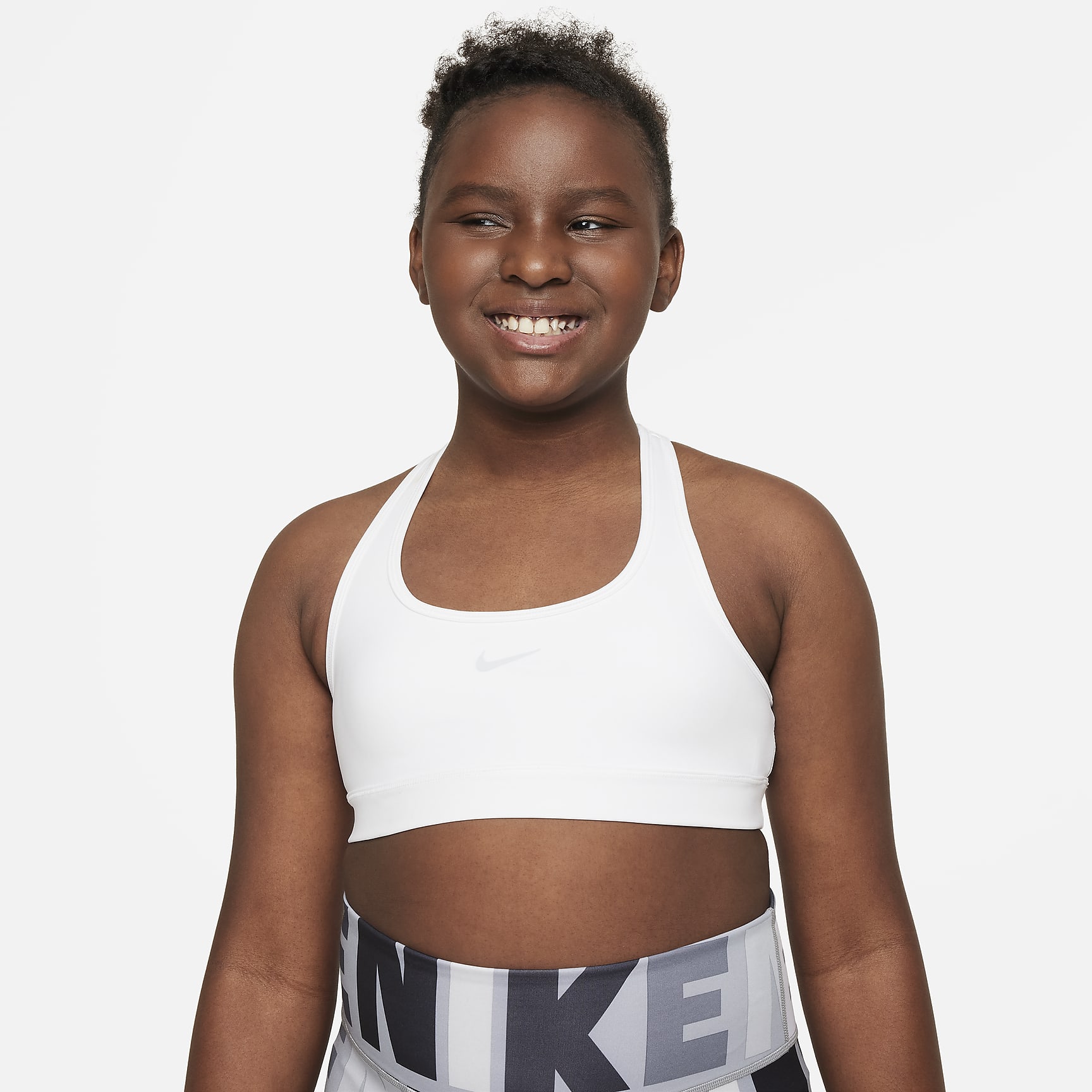 Nike Swoosh Girls' Sports Bra (Extended Size)