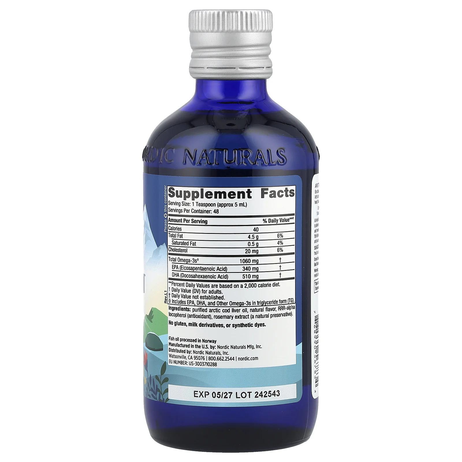 Nordic Naturals, Масло печени арктической трески со вкусом клубники, 237 мл (8 жидких унций)
