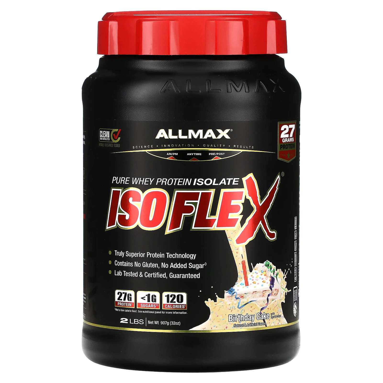 ALLMAX, Isoflex, на 100% чистый изолят сывороточного протеина, со вкусом торта, 907 г (2 фунта)