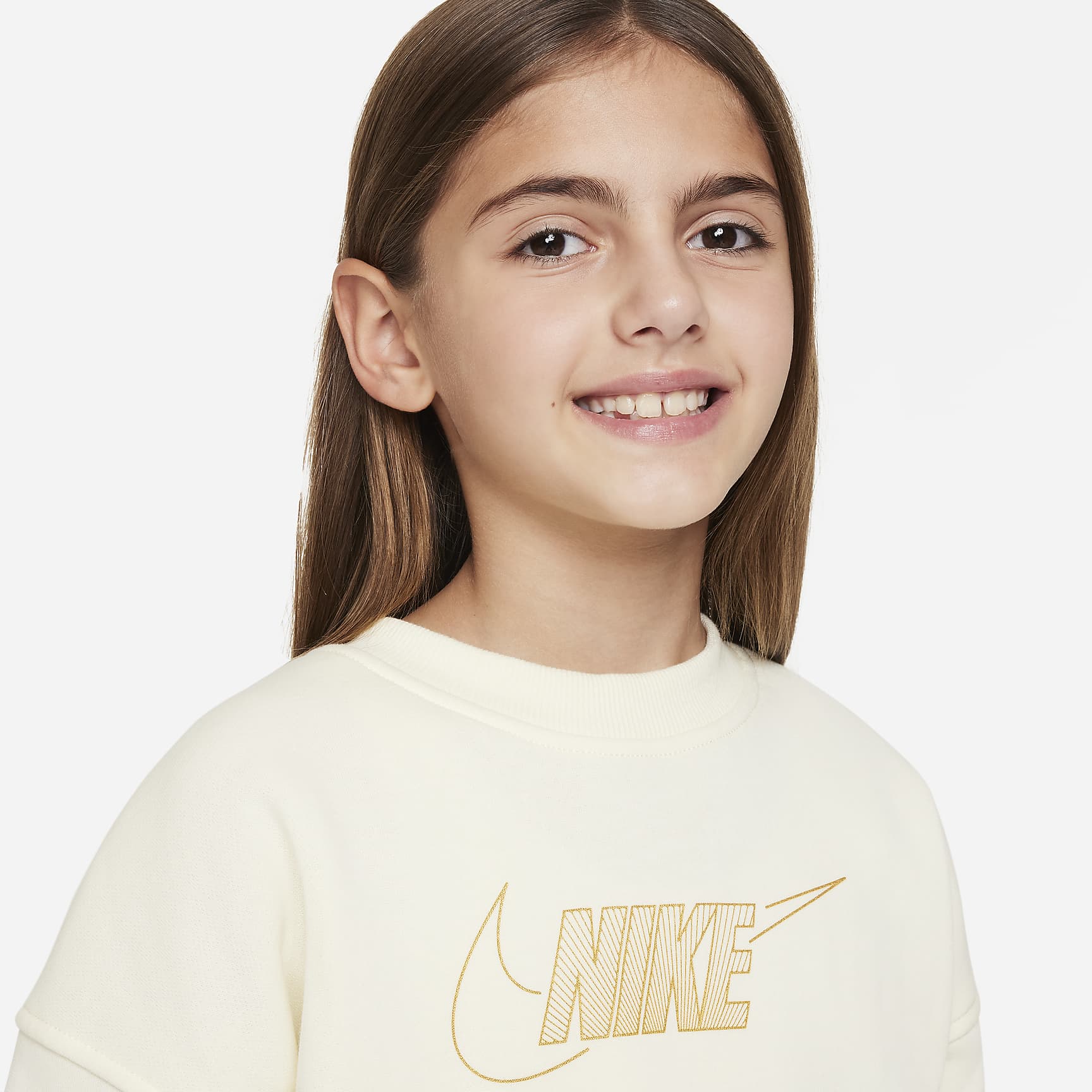 Nike Sportswear Club Fleece Big Kids' (Girls') Crew-Neck Sweatshirt