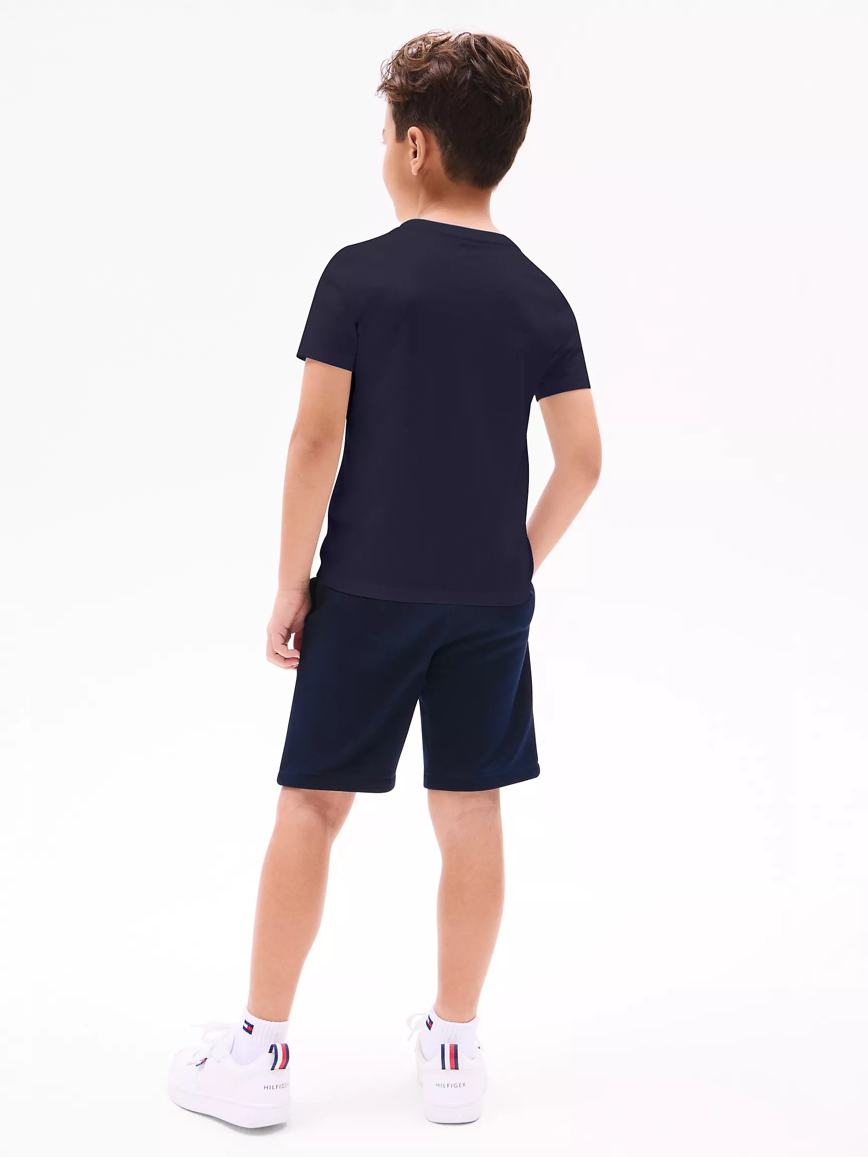 Футболка Tommy Hilfiger для мальчиков и девочек, Детская однотонная футболка с круглым вырезом