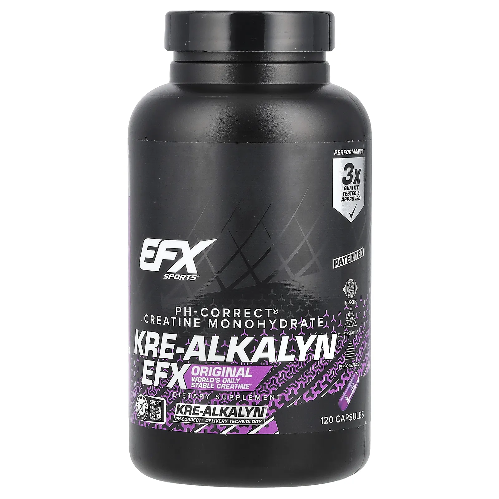 EFX Sports, Kre-Alkalyn EFX, креатин, 120 капсул