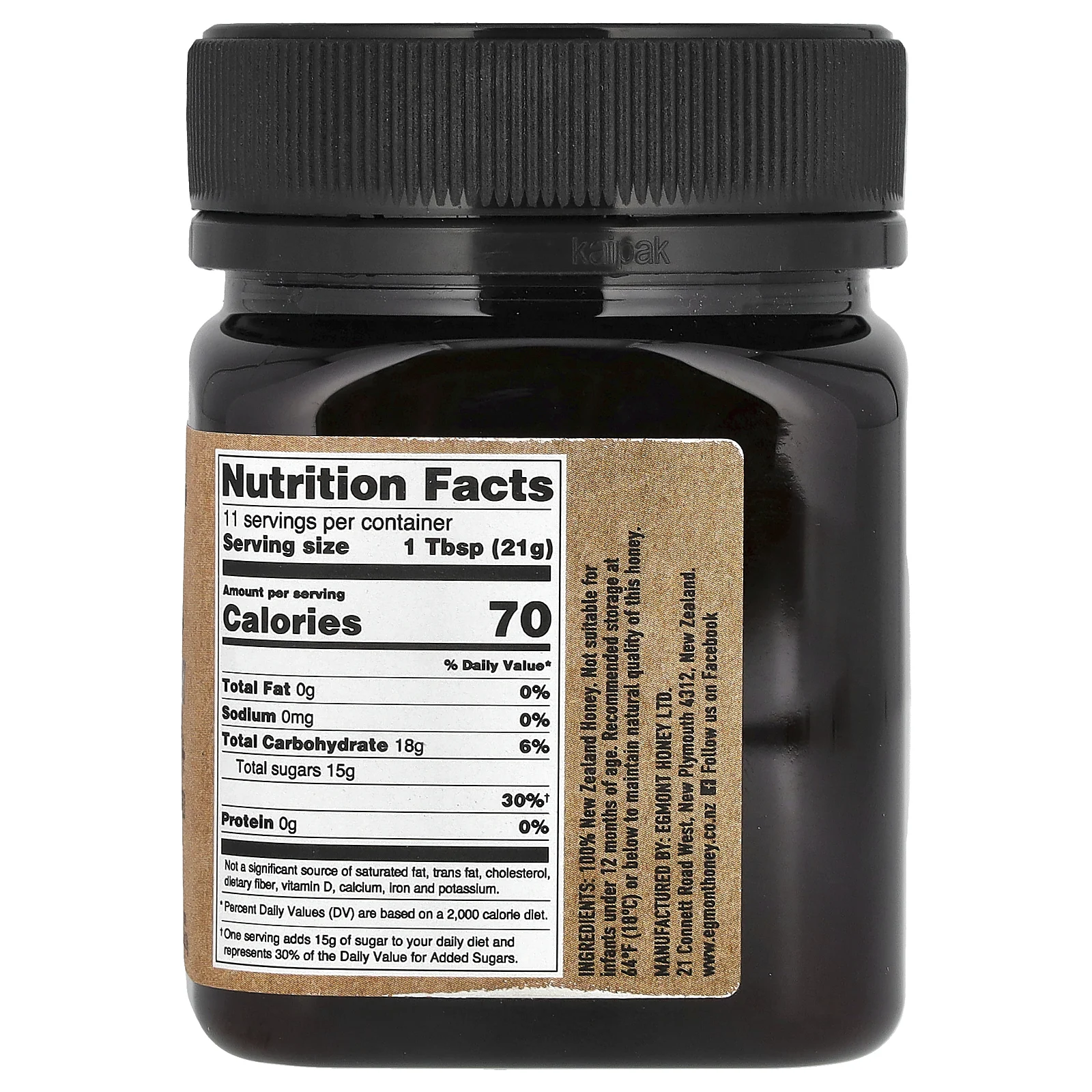 Egmont Honey, Мед манука, необработанный и непастеризованный, MGO 829+, 250 г (8,82 унции)