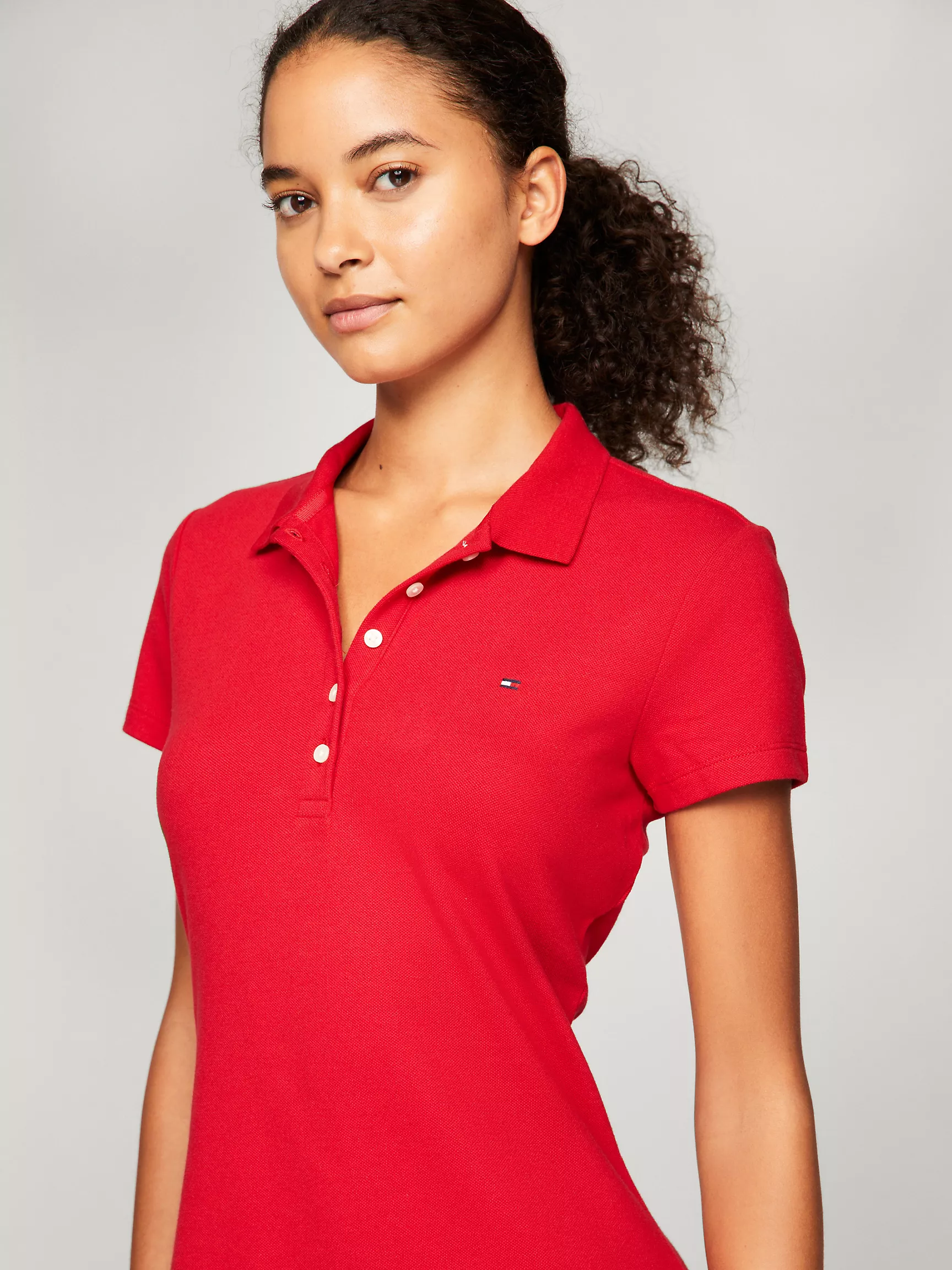 Женское платье Tommy Hilfiger, Приталенное платье-поло из эластичного хлопка