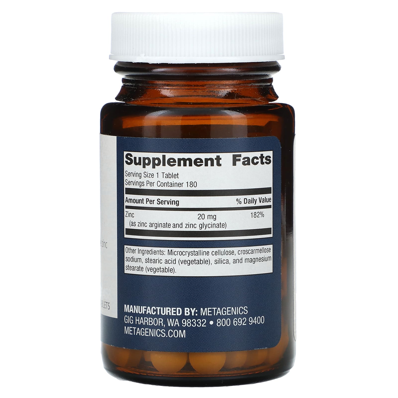 Metagenics, Zinc AG`` 180 таблеток