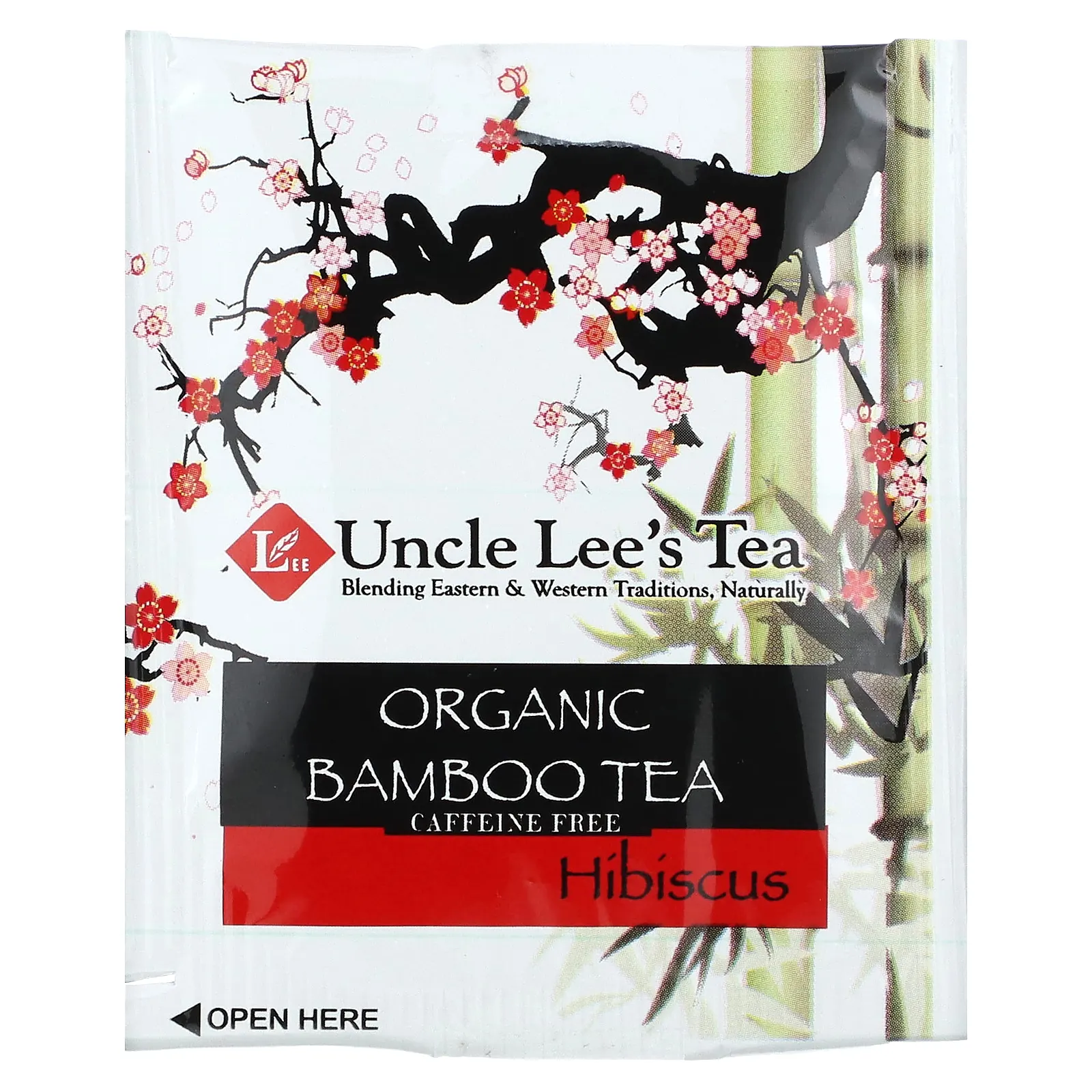 Uncle Lee's Tea, Органический бамбуковый чай, гибискус, без кофеина, 18 чайных пакетиков, 28,8 г (1,02 унции)