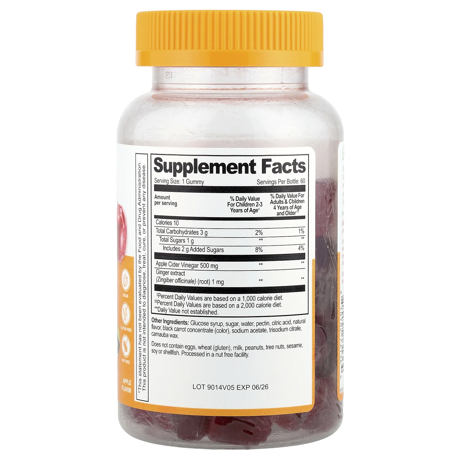 Lifeable, Для детей, жевательные мармеладки с яблочным уксусом, яблоко, 60 жевательных мармеладок