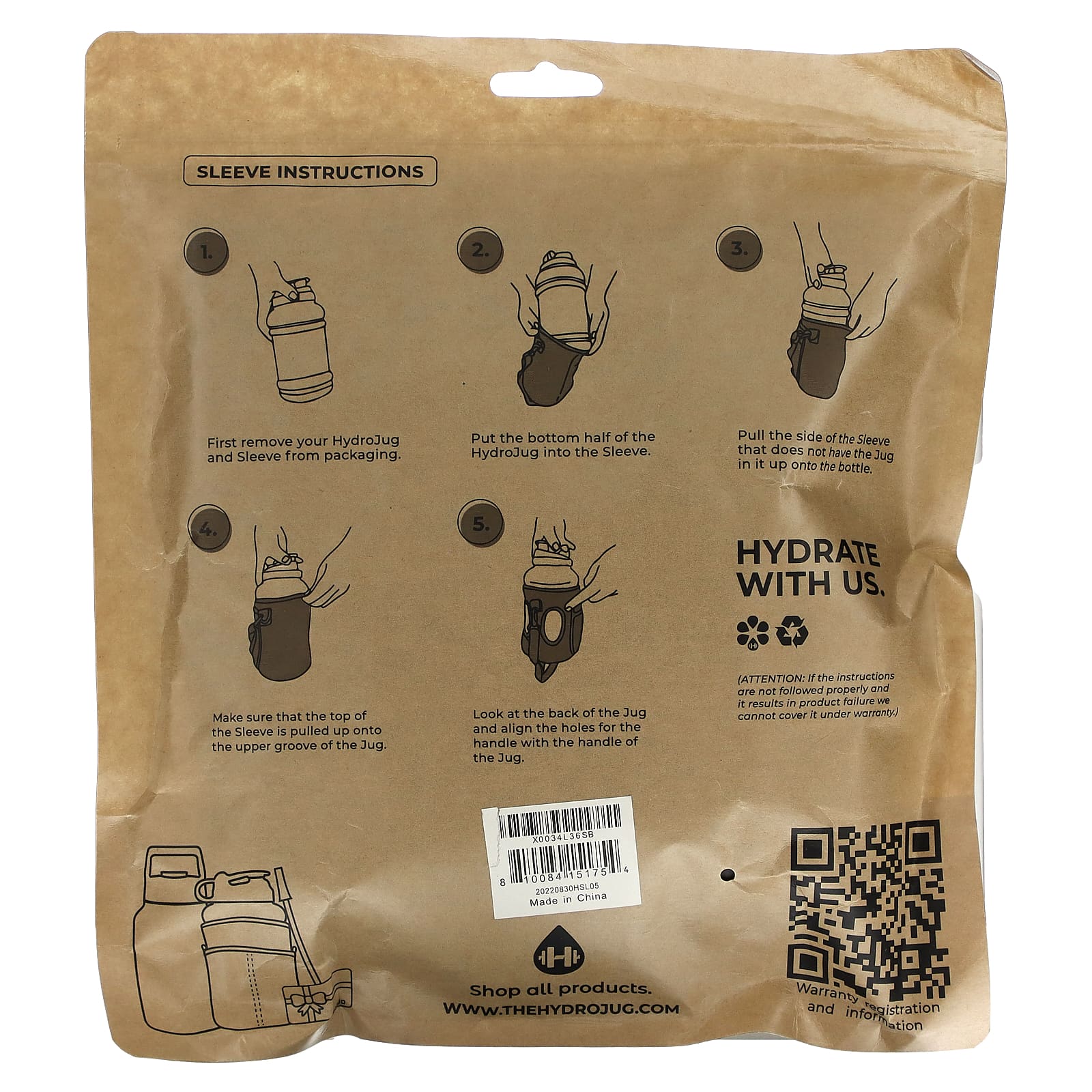 HydroJug, Изоляционная оболочка, черный мрамор, 1 упаковка