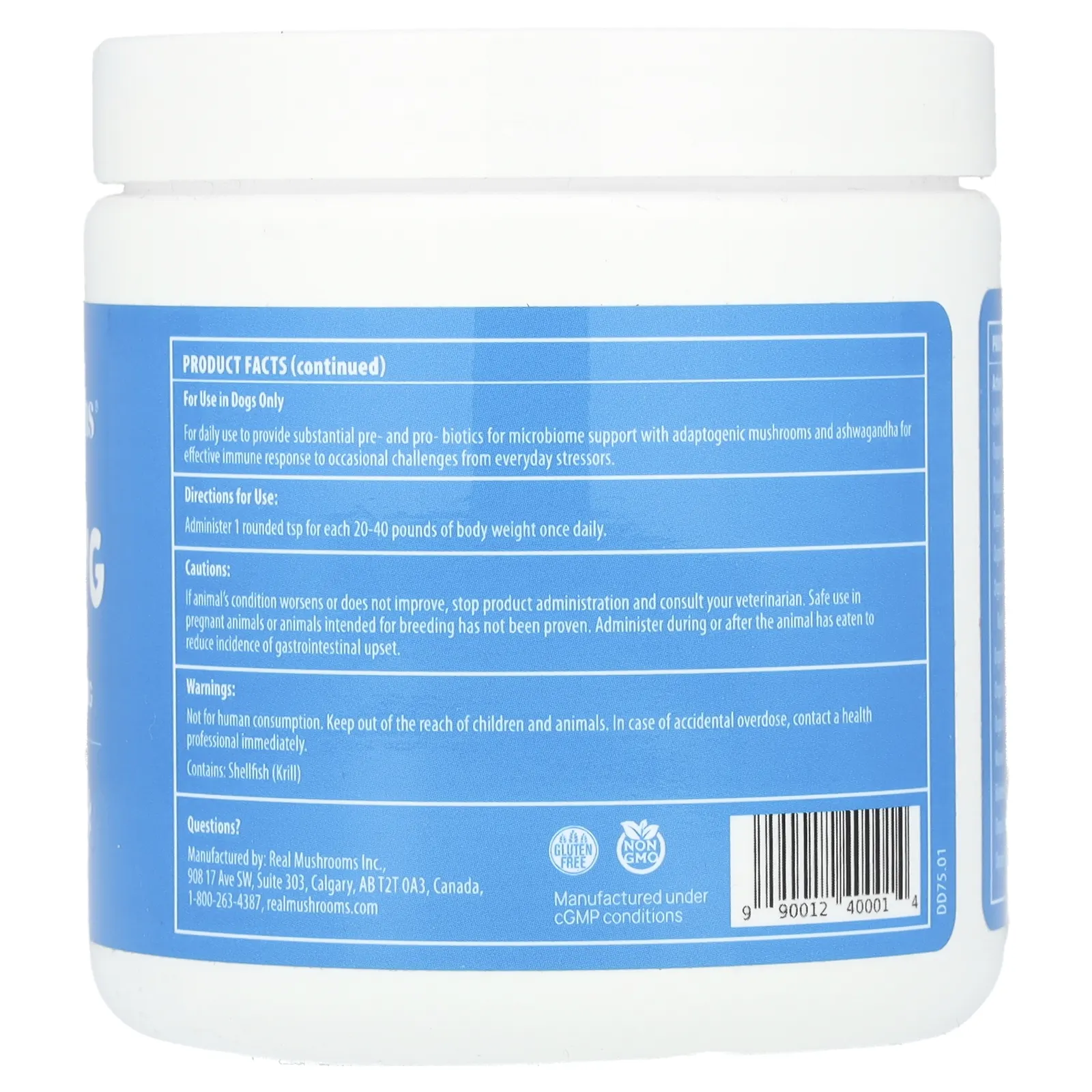 Real Mushrooms, Daily Dawg, порошок для собак, 75 г (2,65 унции)