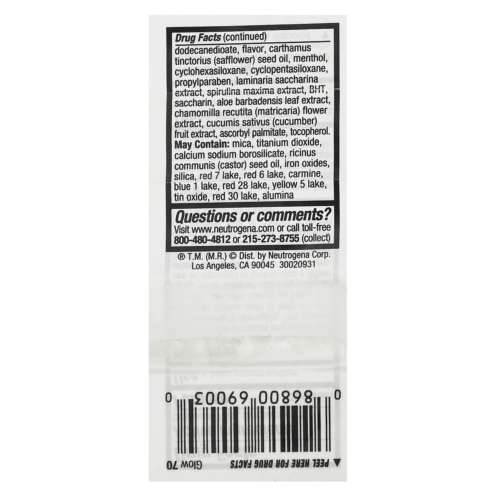 Neutrogena, MoistureShine, пустышка для губ, SPF 20, сияние 70, 10 г (0,35 унции)