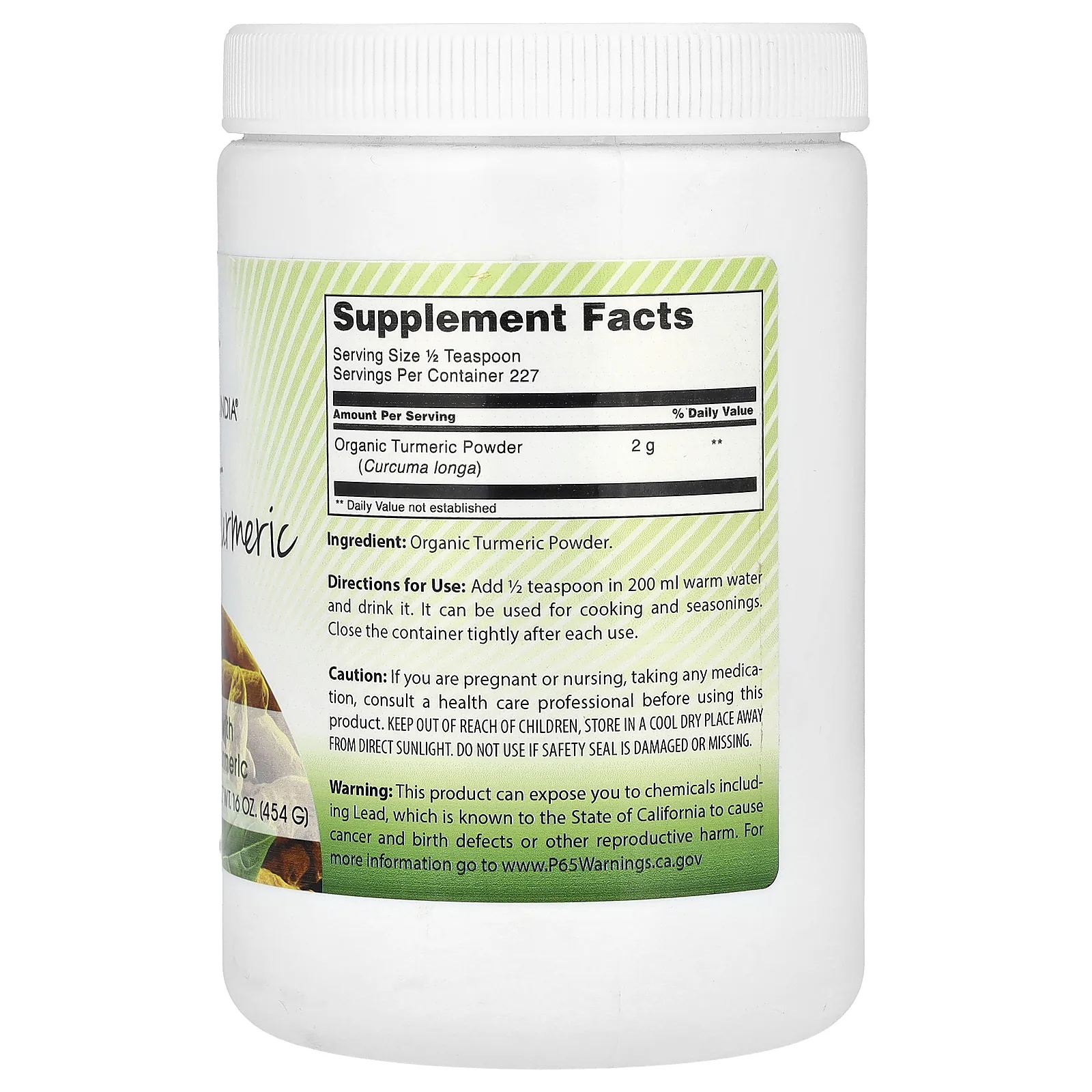 Amazing India, Органическая куркума, 454 г (16 унций)