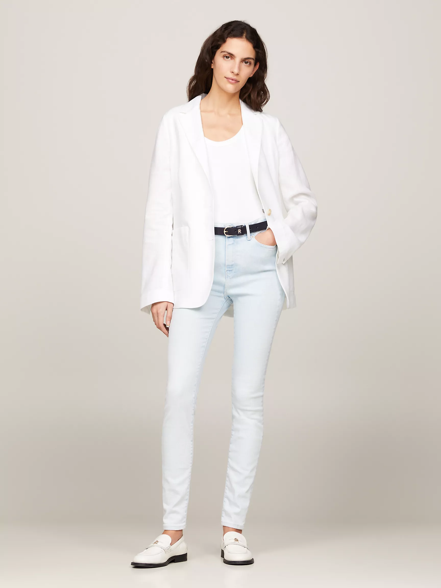 Женские джинсы Tommy Hilfiger, Светлые джинсы ультравысокой посадки скинни