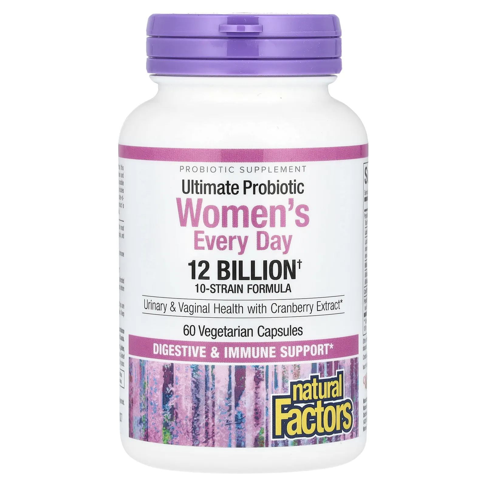 Natural Factors, Ultima Probiotic Women’s, пробиотик для женщин, 12 млрд КОЕ, 60 вегетарианских капсул