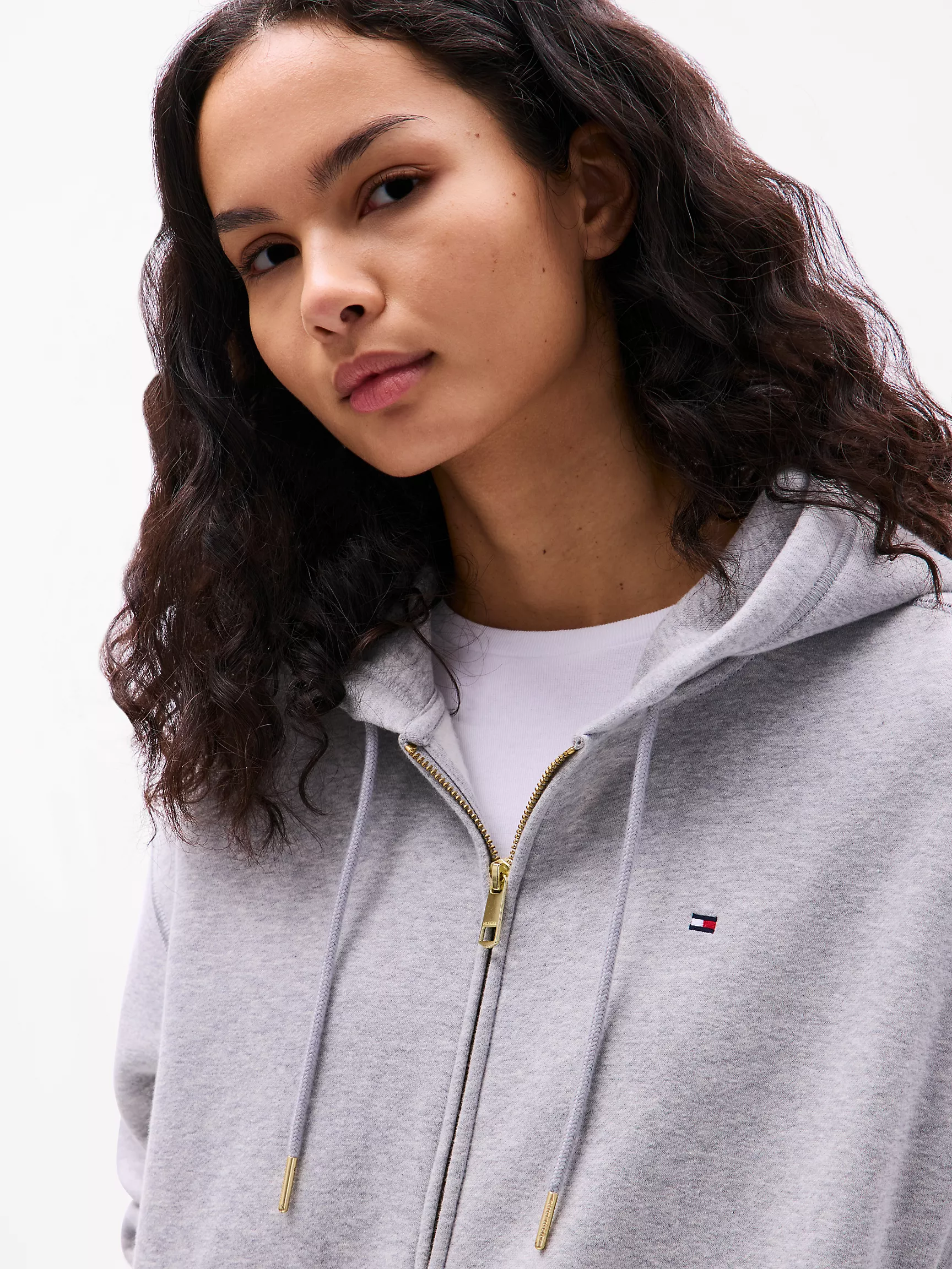 Женское худи Tommy Hilfiger, Свободное худи на молнии с плюшевой подкладкой
