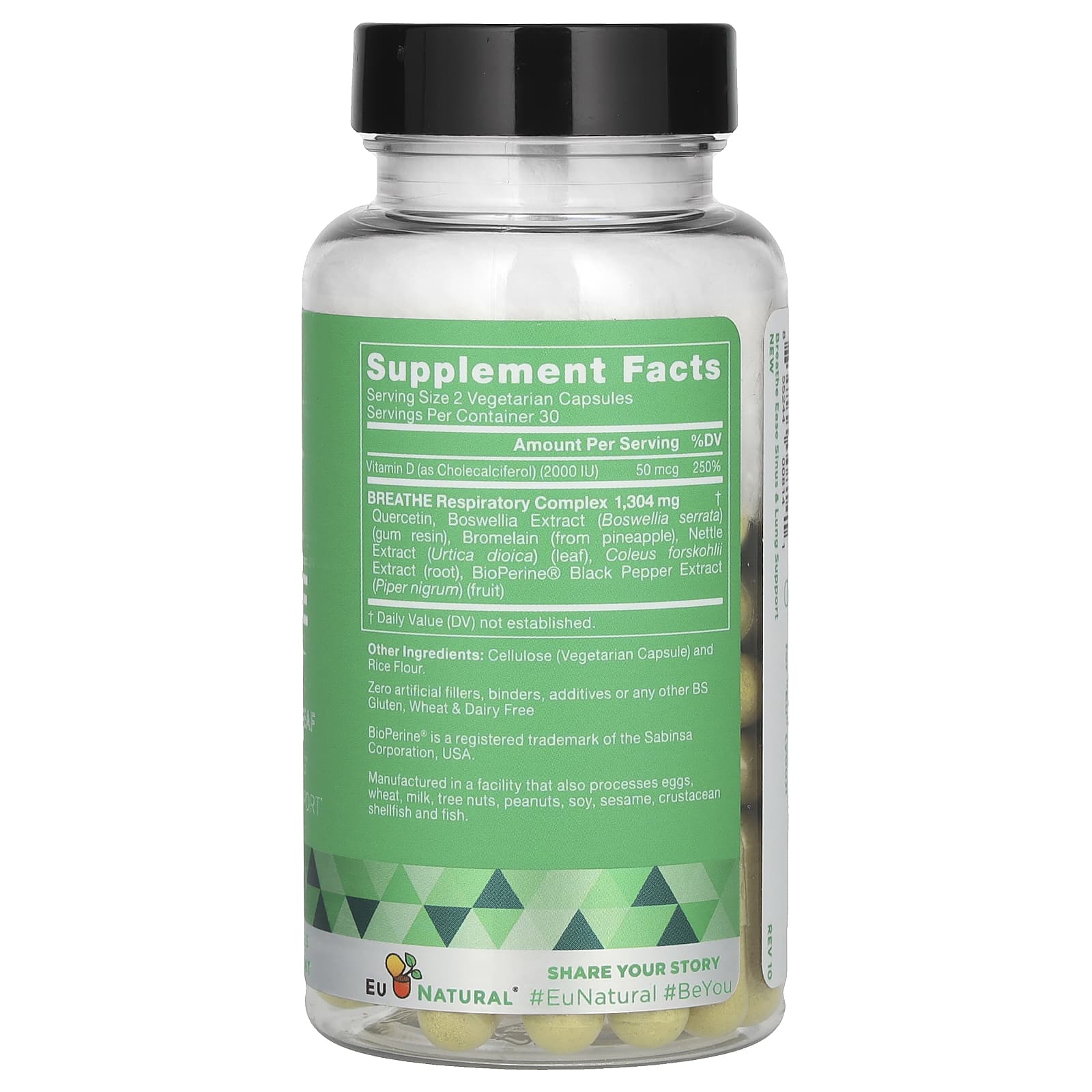 Eu Natural, BREATHE, кверцетин и листья крапивы, 60 вегетарианских капсул