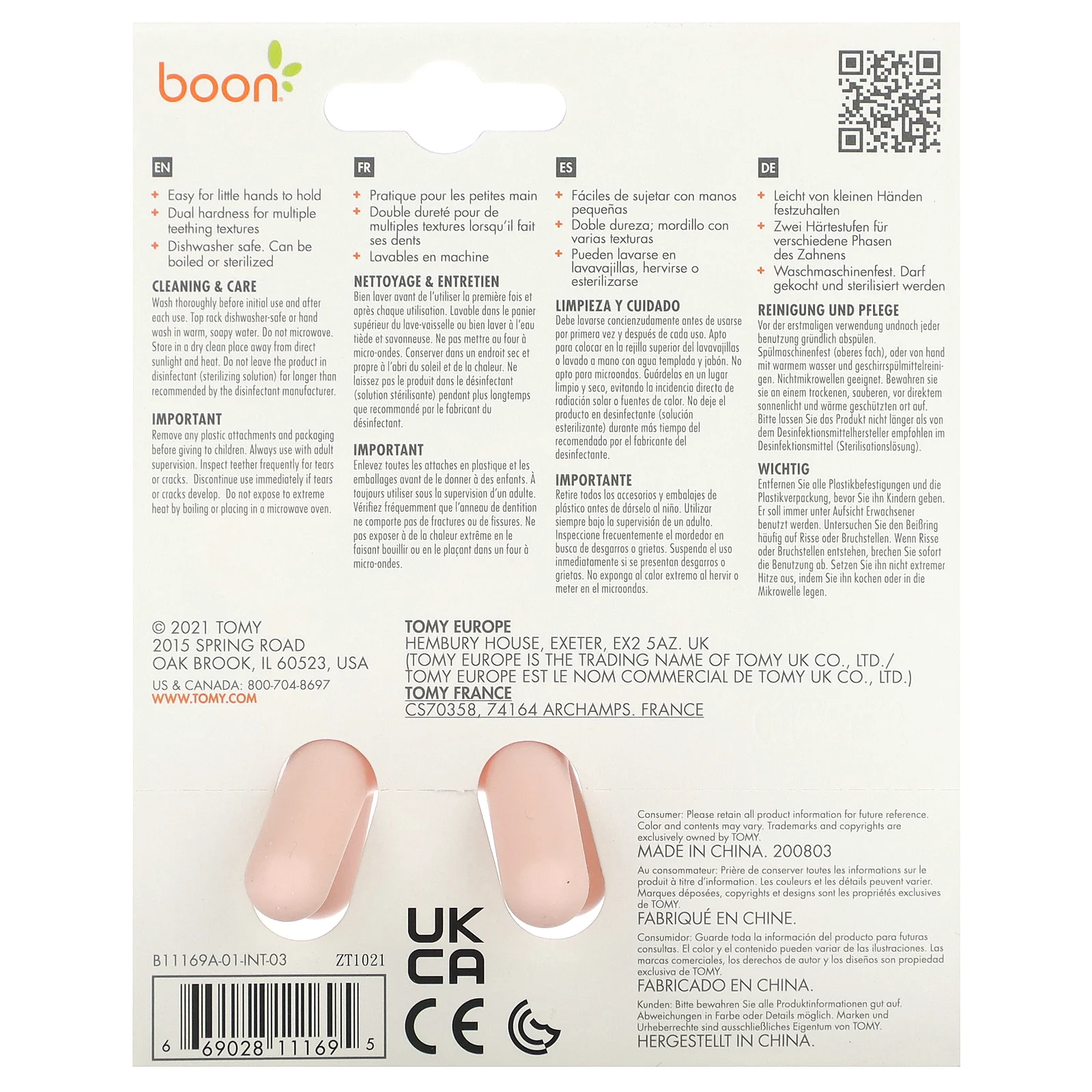 Boon, Prance, Unicorn, силиконовый прорезыватель, 0–12 месяцев, розовый, 1 штука