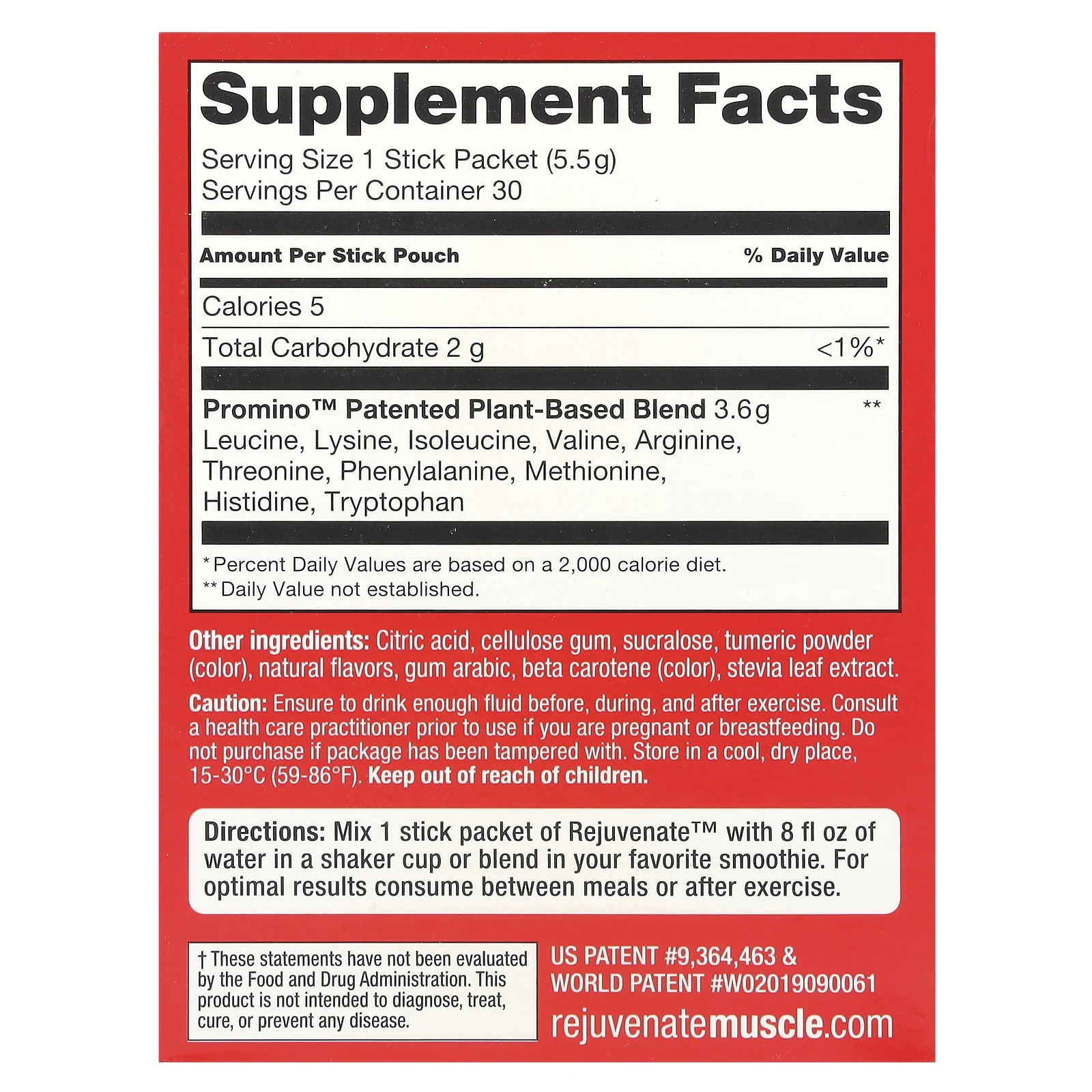 Rejuvenate Muscle Activator ™, смесь для напитков в стиках, Citrus Blast, 30 пакетиков в стиках по 5,5 г (0,19 унции)