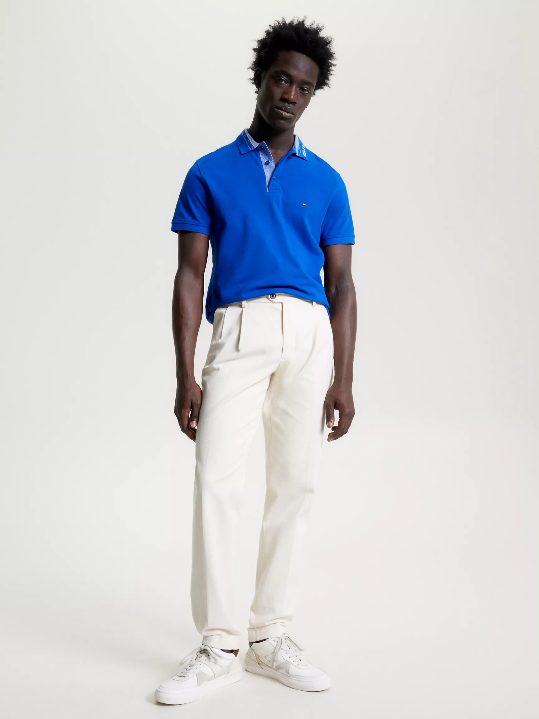 Мужское поло Tommy Hilfiger, Приталенное поло Mouline с логотипом на воротнике