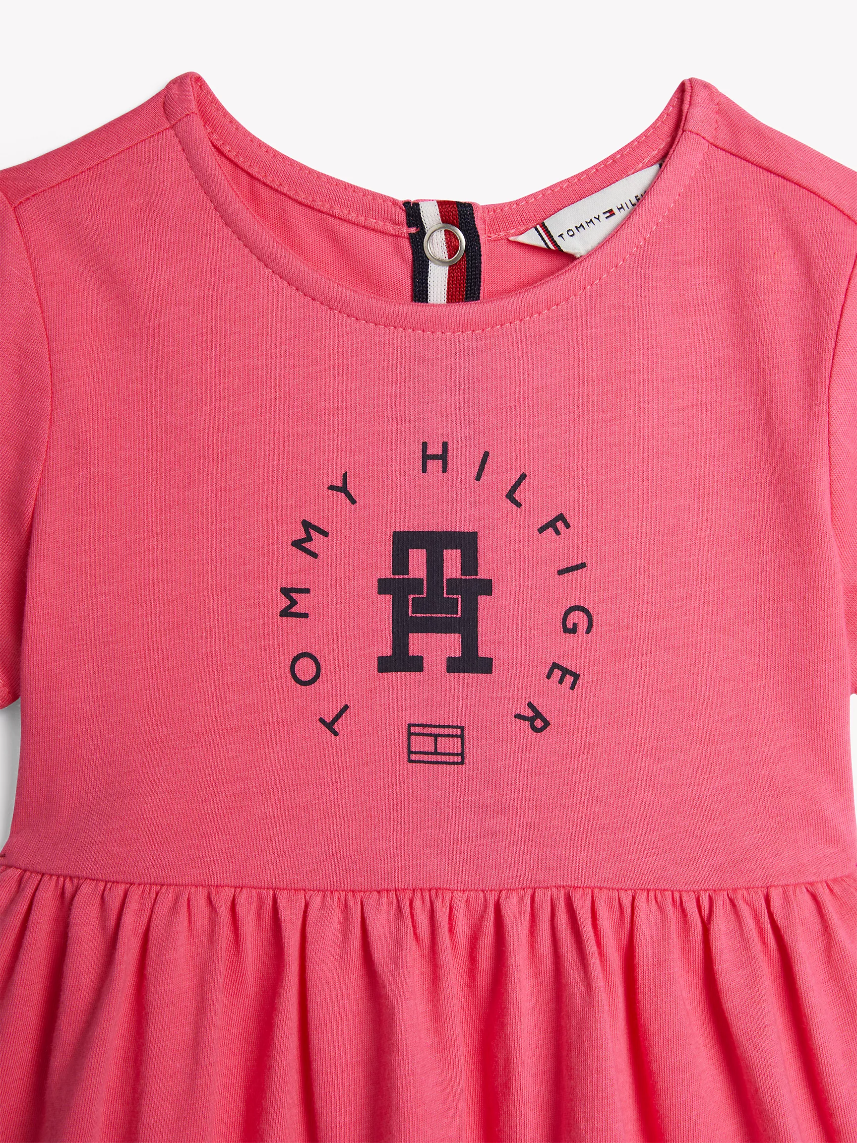 Детское платье Tommy Hilfiger, Детское платье с коротким рукавом и круглым логотипом