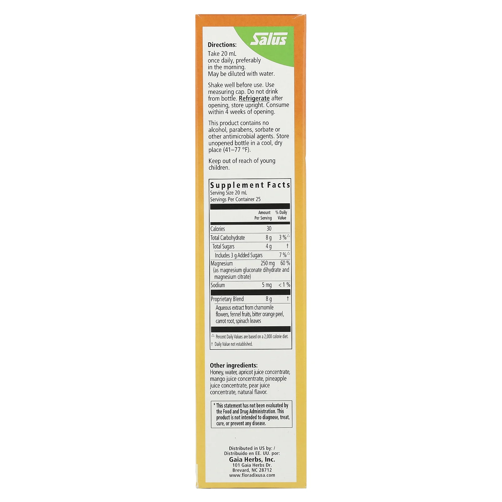 Gaia Herbs, Floradix, добавка с магнием, 500 мл (17 жидк. унций)