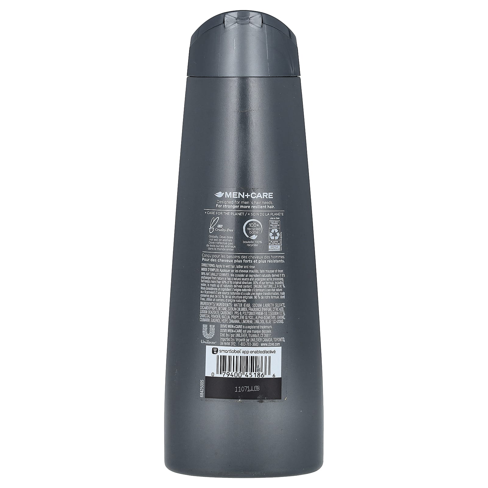 Dove, Men + Care, шампунь, очищающий, уголь и глина, 355 мл (12 жидк. Унций)