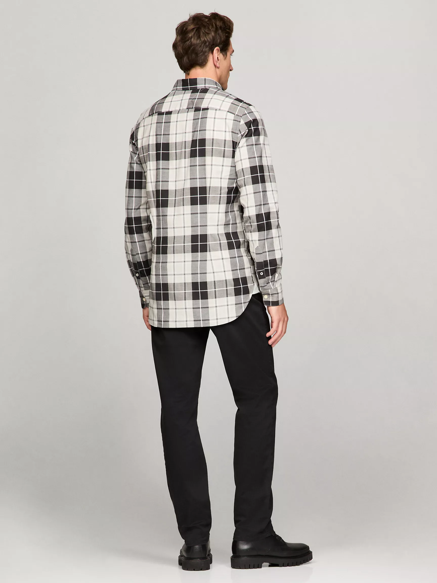 Мужская рубашка Tommy Hilfiger, Приталенная клетчатая рубашка из поплина THFlex