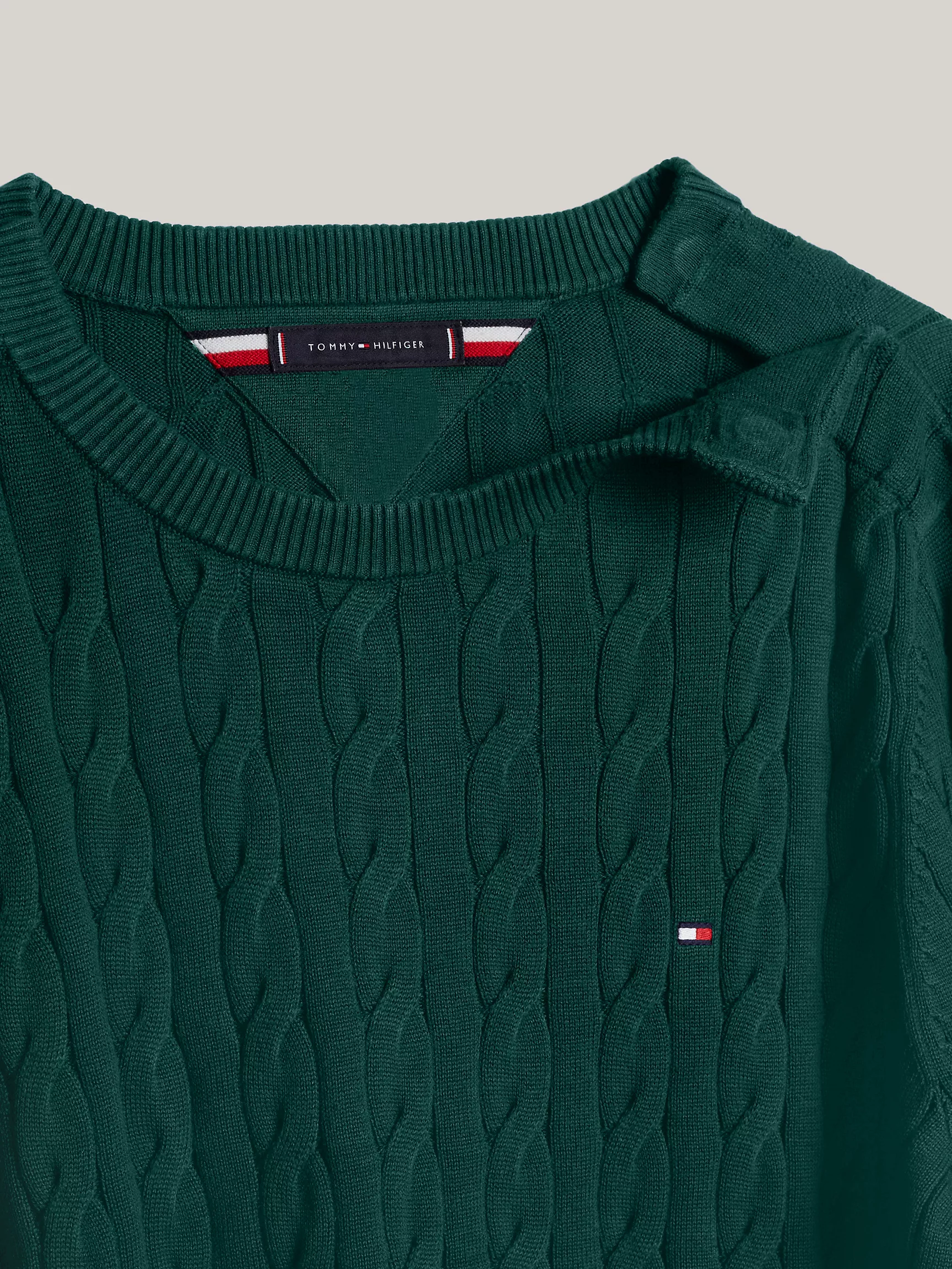 Мужской свитер Tommy Hilfiger, Свитер с узором "косы" и круглым вырезом