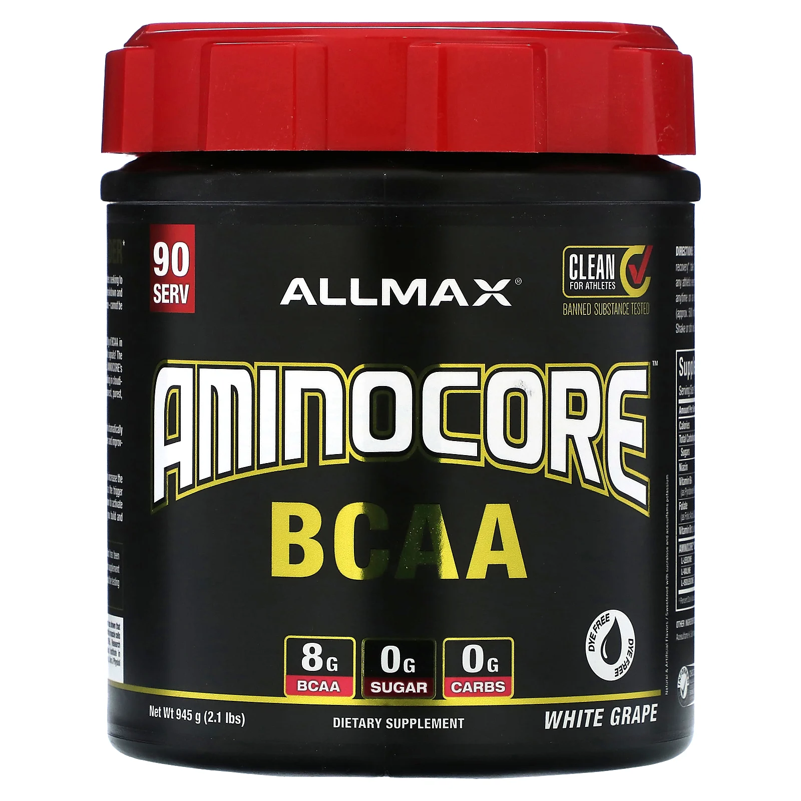 ALLMAX, AMINOCORE BCAA, белый виноград, 945 г (2,1 фунта)