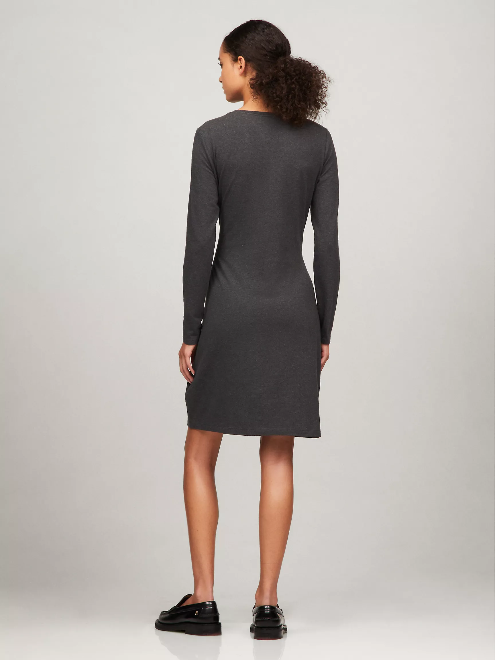 Женское платье Tommy Hilfiger, Облегающее эластичное платье с длинными рукавами и узлом