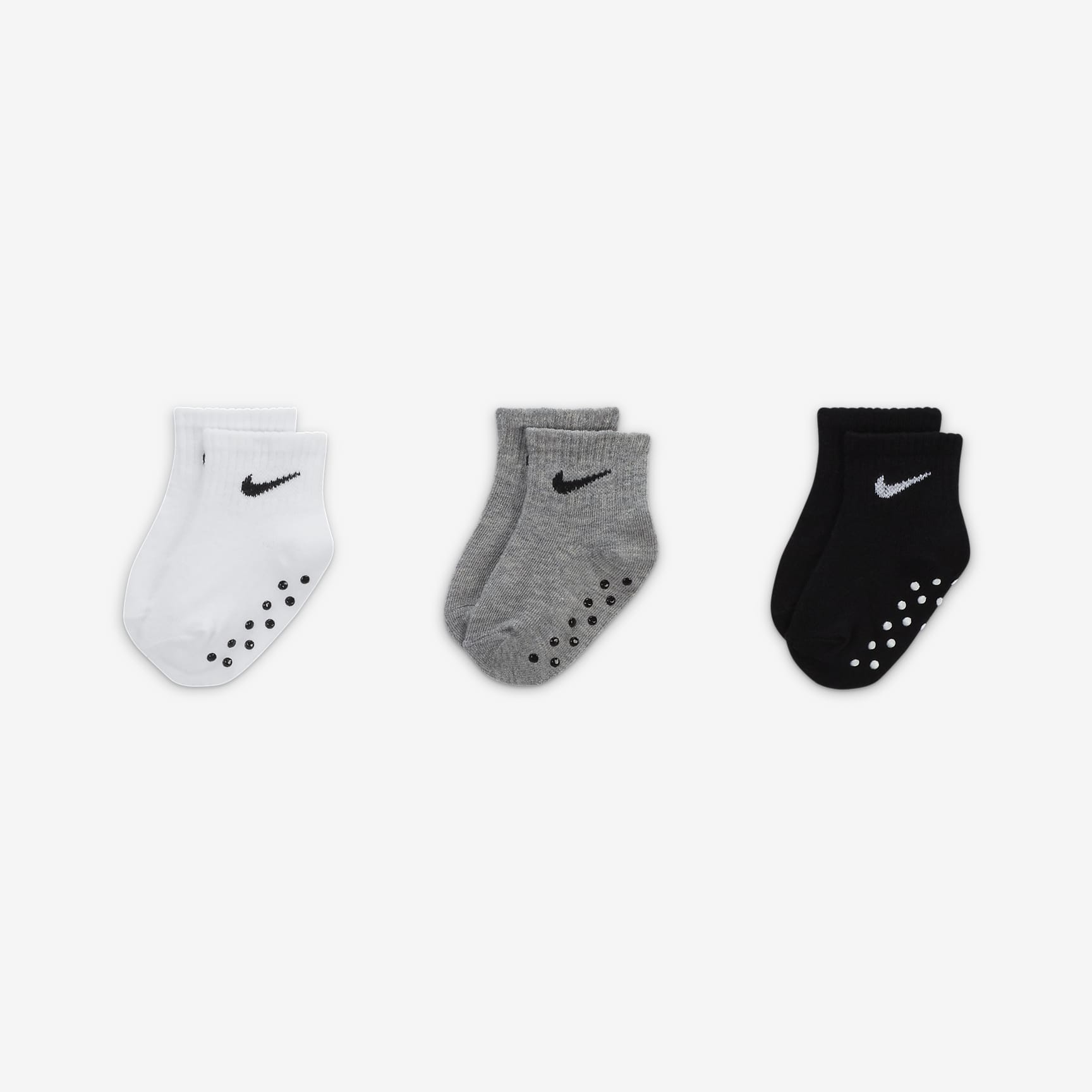 Nike Baby Swoosh Ankle Gripper Socks (3-Pairs)