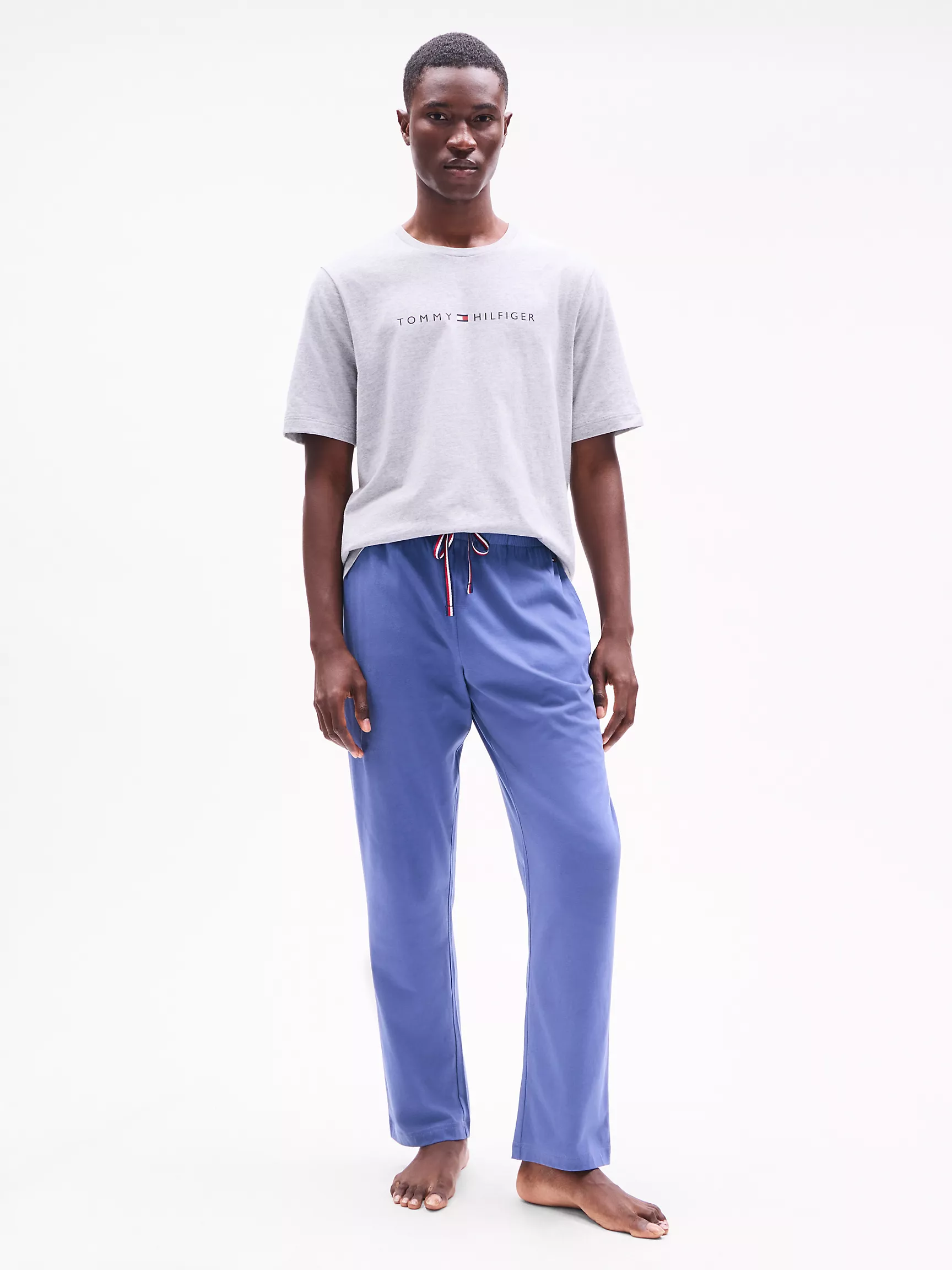 Мужская одежда для сна Tommy Hilfiger, Пижамный комплект из хлопкового джерси с бархатистой отделкой