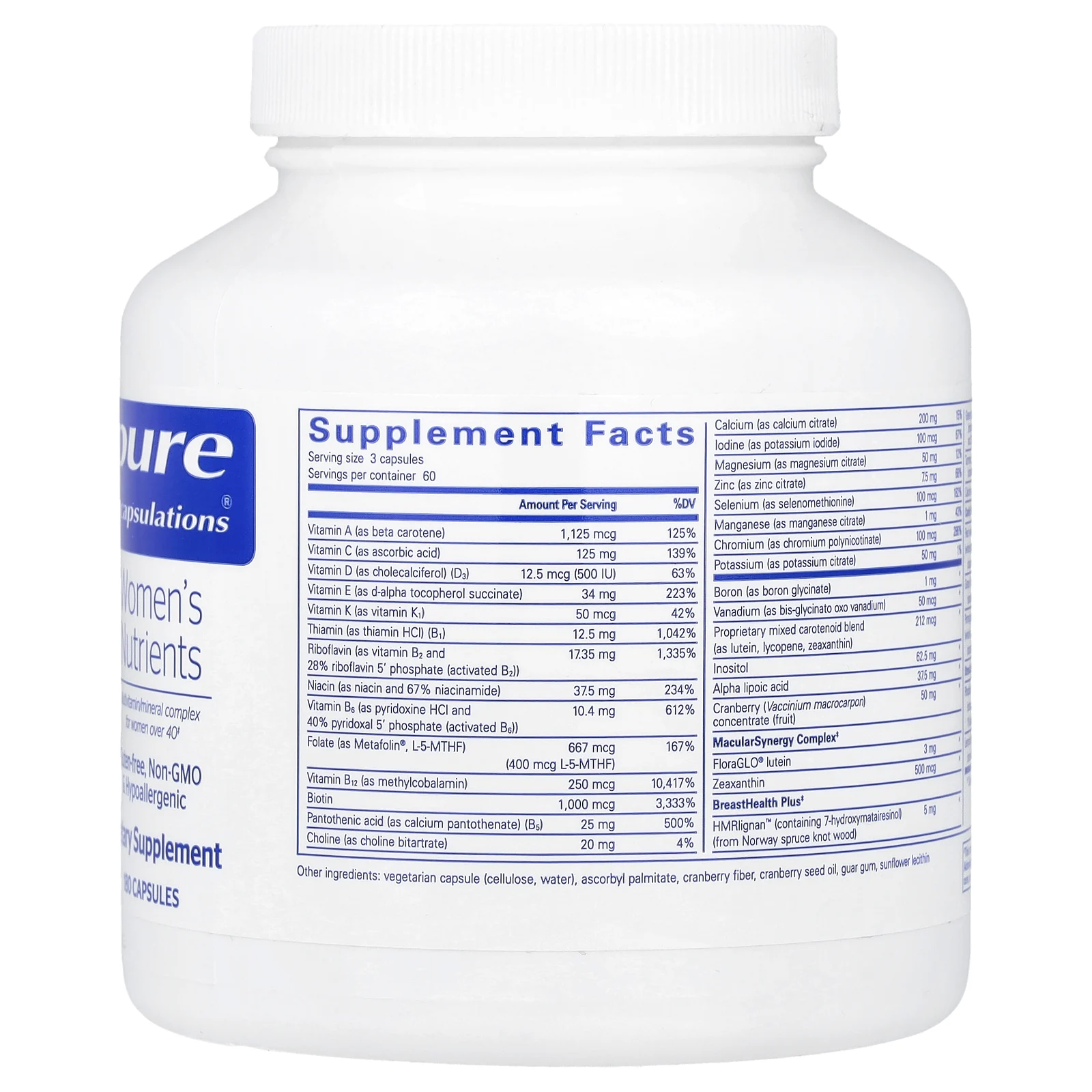 Pure Encapsulations, Питательные вещества для женщин, 180 капсул
