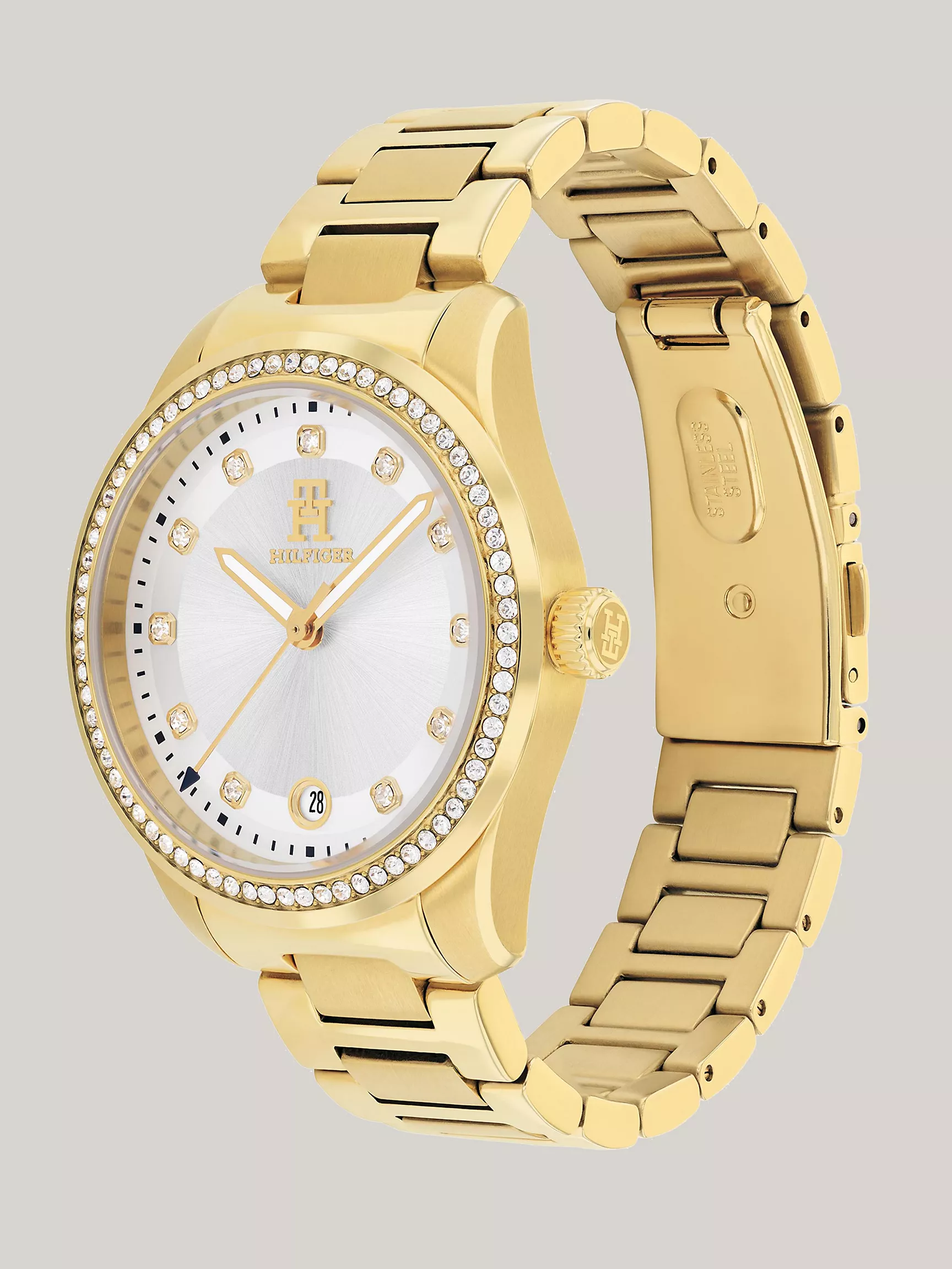 Женские часы Tommy Hilfiger, Позолоченные часы 36 мм T85 с кристаллами